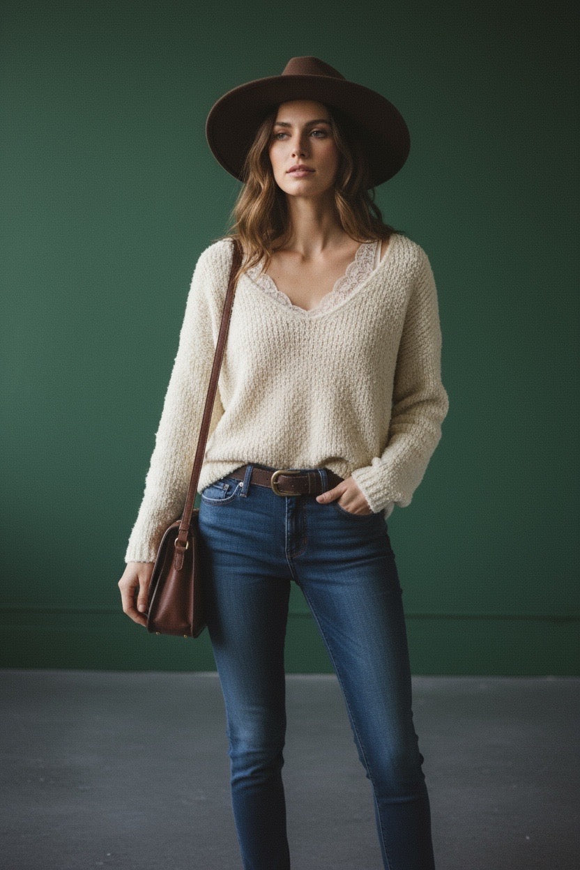 PULL COL V BOUCLETTE XENIA