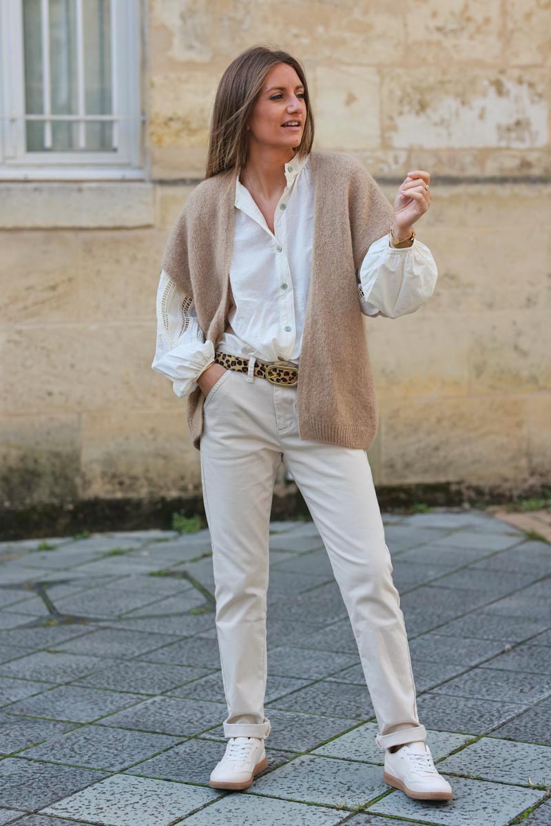 GILET LONG SANS MANCHE MOHAIR