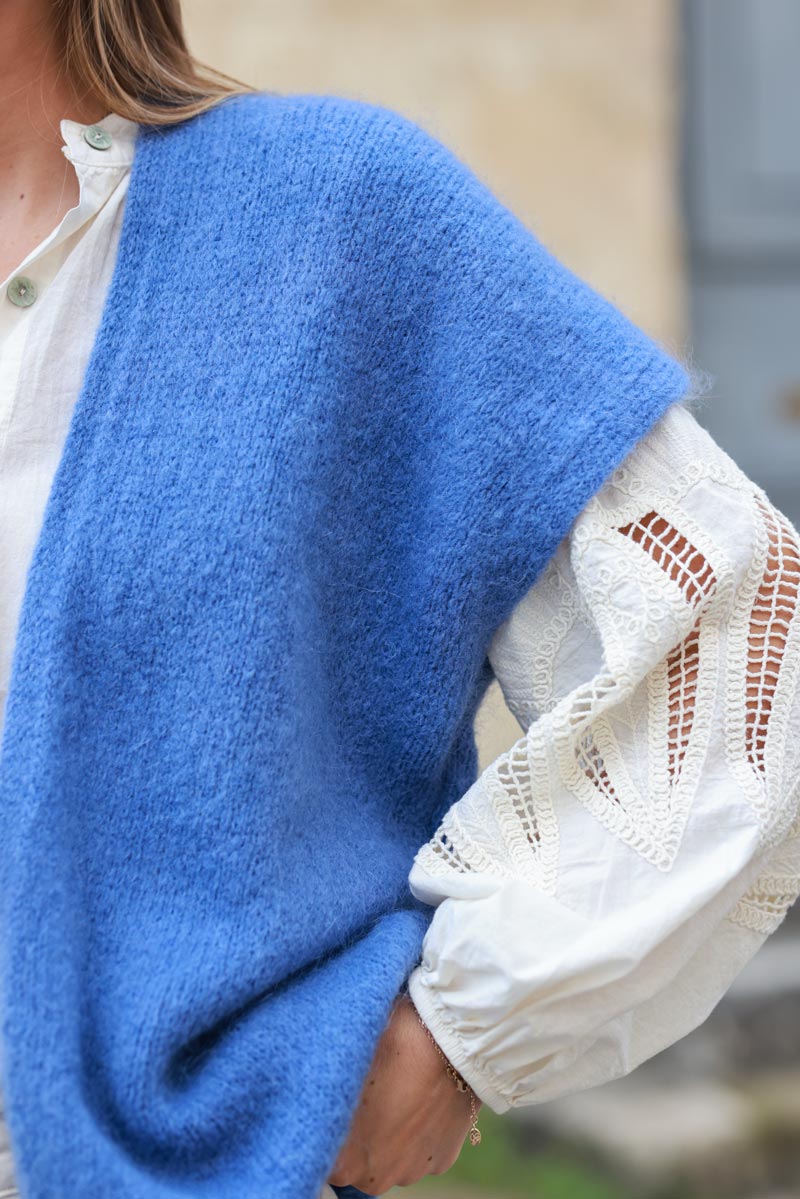 GILET LONG SANS MANCHE MOHAIR