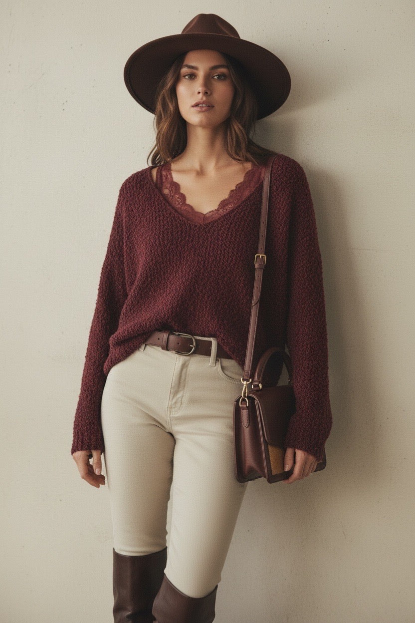 PULL COL V BOUCLETTE XENIA