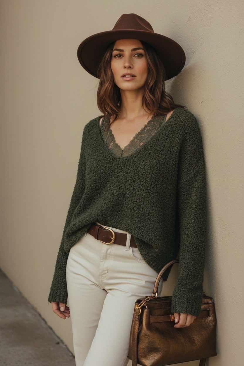 PULL COL V BOUCLETTE XENIA