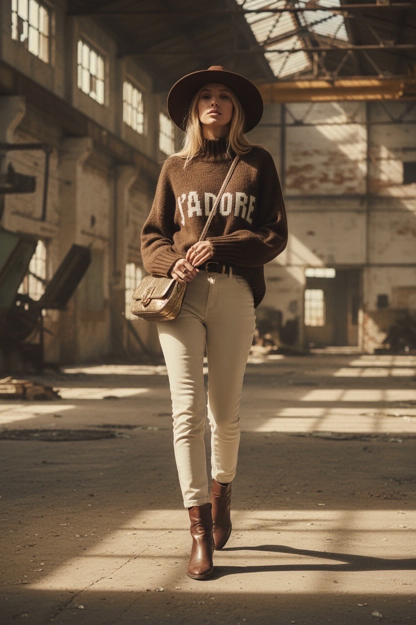 PULL J’ADORE COL ROULER