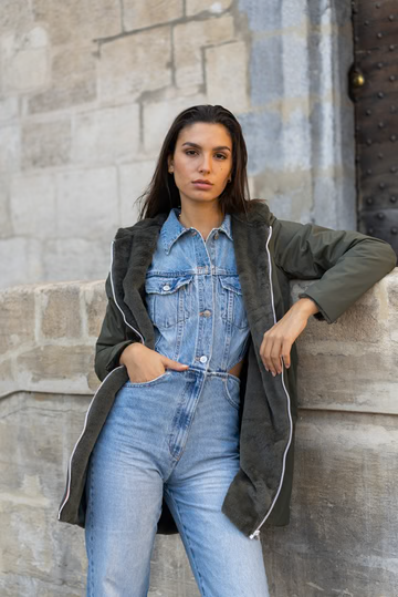 IMPERMÉABLE FOURRÉ RÉVERSIBLE LONG