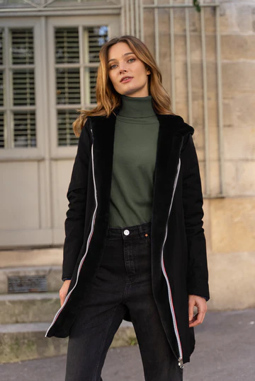 IMPERMÉABLE FOURRÉ RÉVERSIBLE LONG