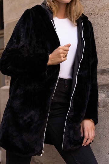 IMPERMÉABLE FOURRÉ RÉVERSIBLE LONG