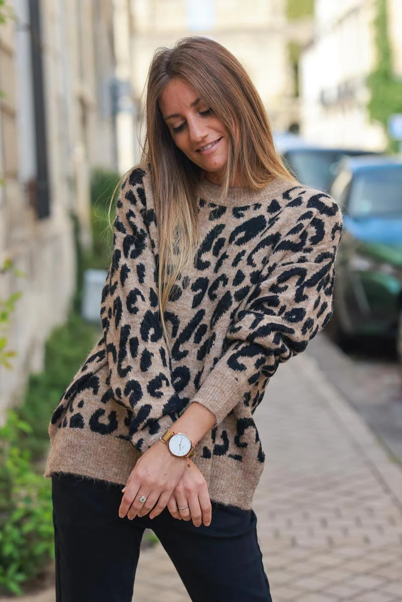 PULL LEOPARS COL ROND
