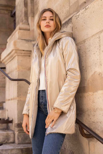 IMPERMÉABLE FOURRÉ RÉVERSIBLE LONG
