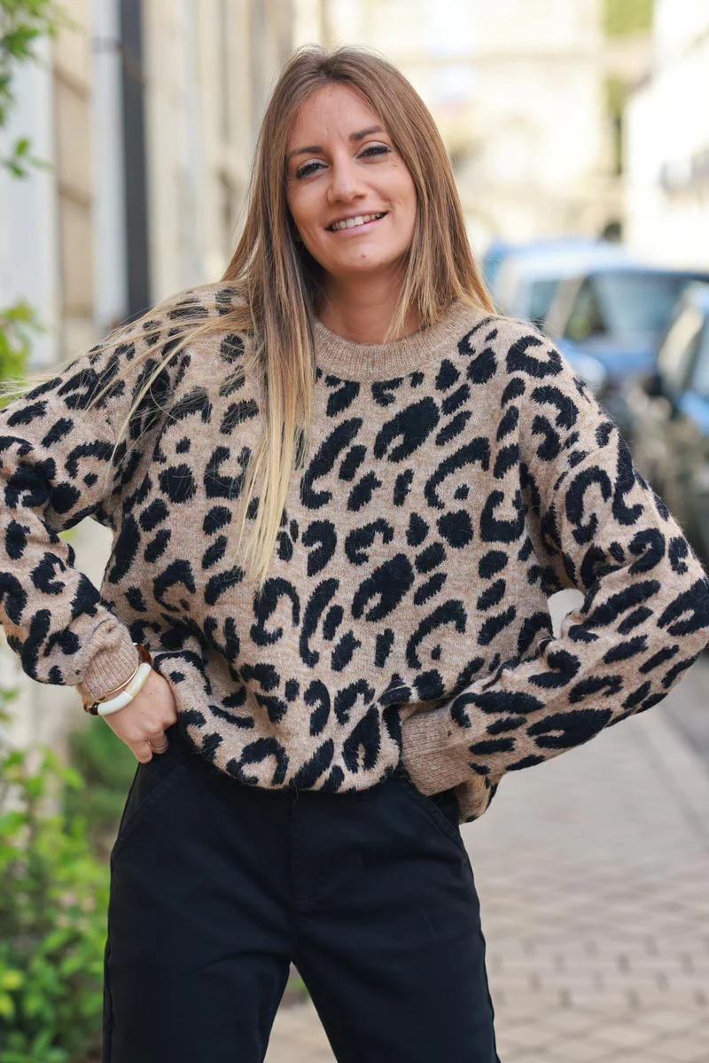 PULL LEOPARS COL ROND